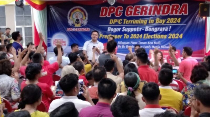 Kumpulan pendukung DPC Gerindra di Bogor.