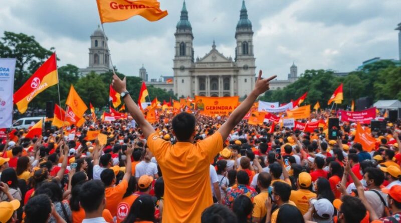 Rally politik Gerindra di Bogor dengan pendukung antusias.